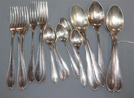 An 18 piece part canteen of German 800 standard flatware, 31 oz.